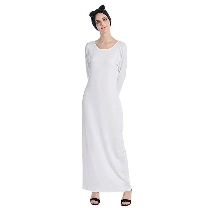 Online Shopping Fashion Women Soft Stretchy Islamic Bottom Dress Women Inner dress Long Abaya