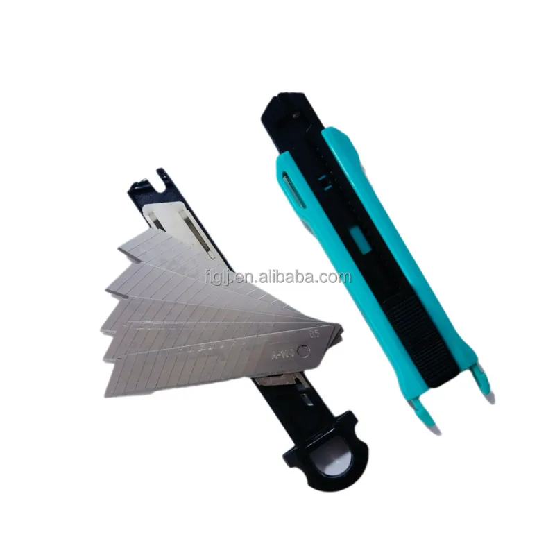 cutter automatic change blade utility knives 5pieces blades into knob locking sliding cutting knife