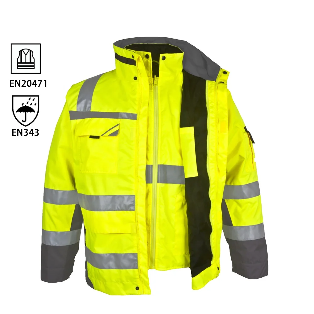 Reflective wear men custom bomber winter parka jacket