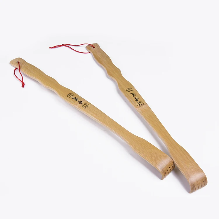 
Simple Bamboo Massager Back Scratcher Long Wooden Itch Massage Body Itch Scratcher With Red Rope 