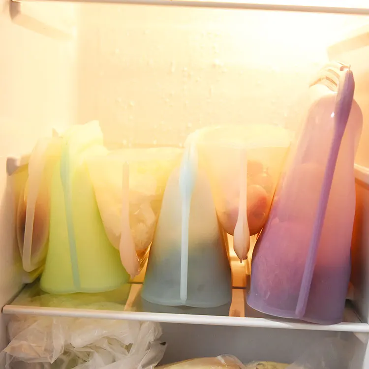 4000ML Large Size Silicone Gallon Bag Travel Organizer Bag Reusable Food Bag