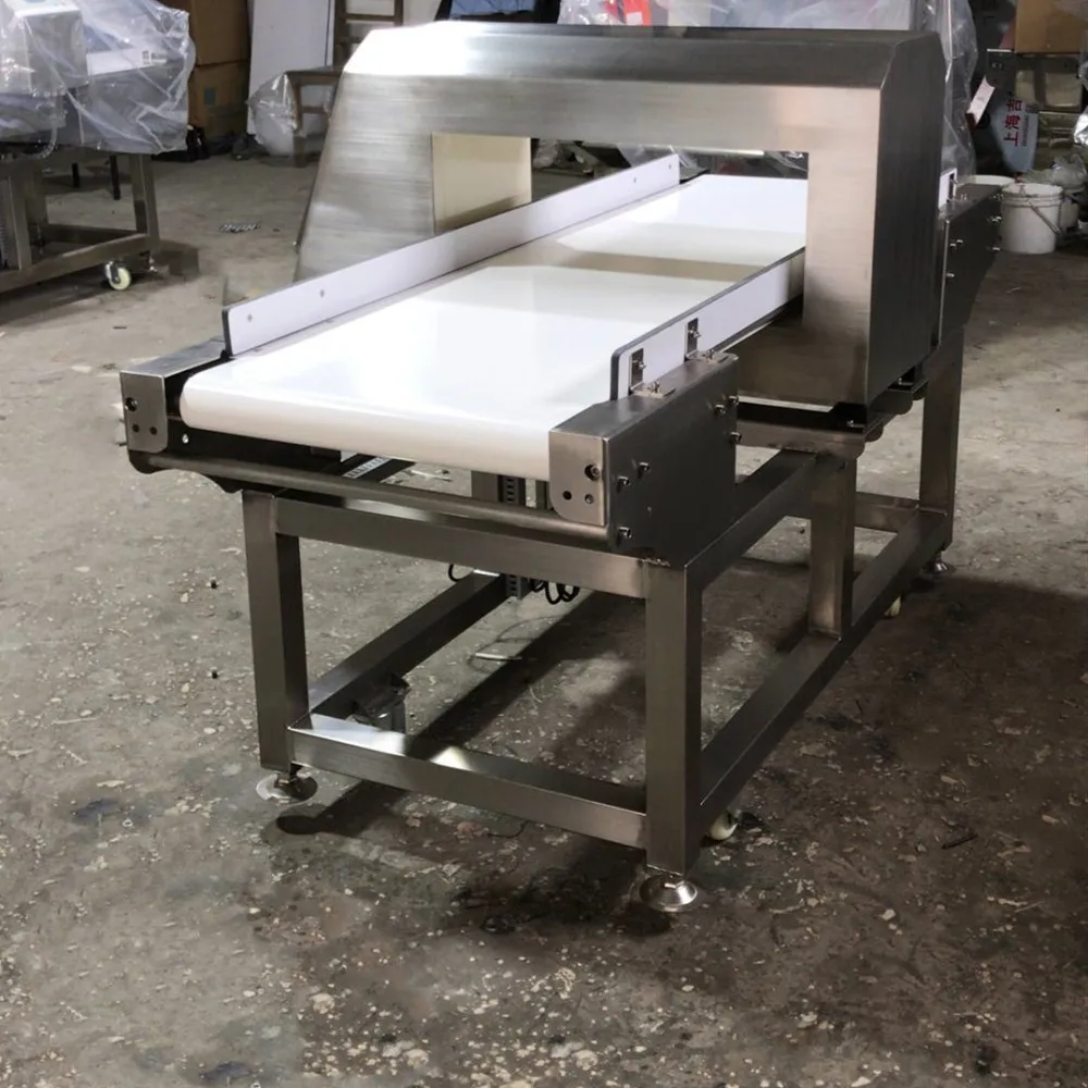 Dwarf Bean Industry Metal Detector Drop through / rejector Dried shrimps Processing with Buzzer and lamp alarm