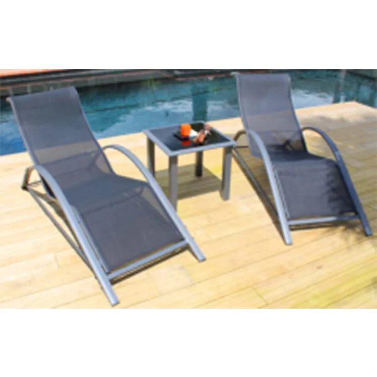 K&B high quality metal frame outdoor swimming pool lounger sun beach lounge chairs set