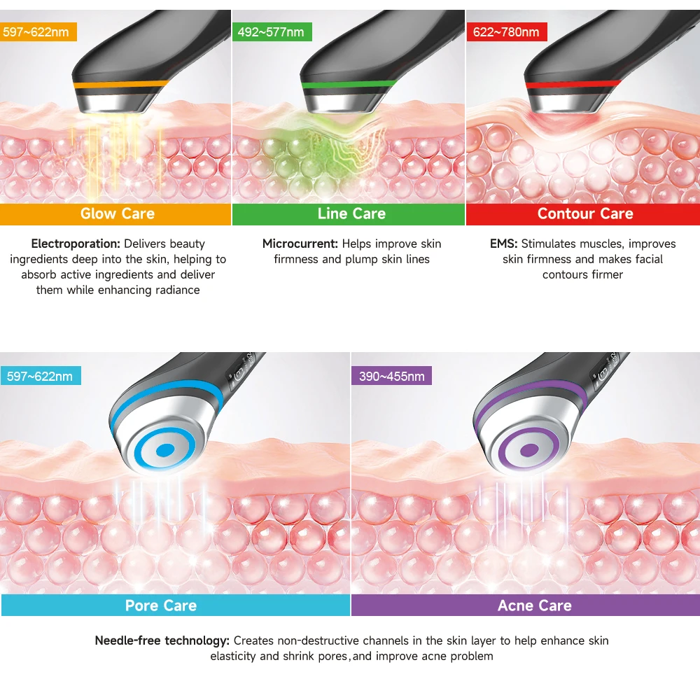 2024 Age Booster pro microcurrent electric vibrating led photon skin tightening and lifting beauty device facial massage device