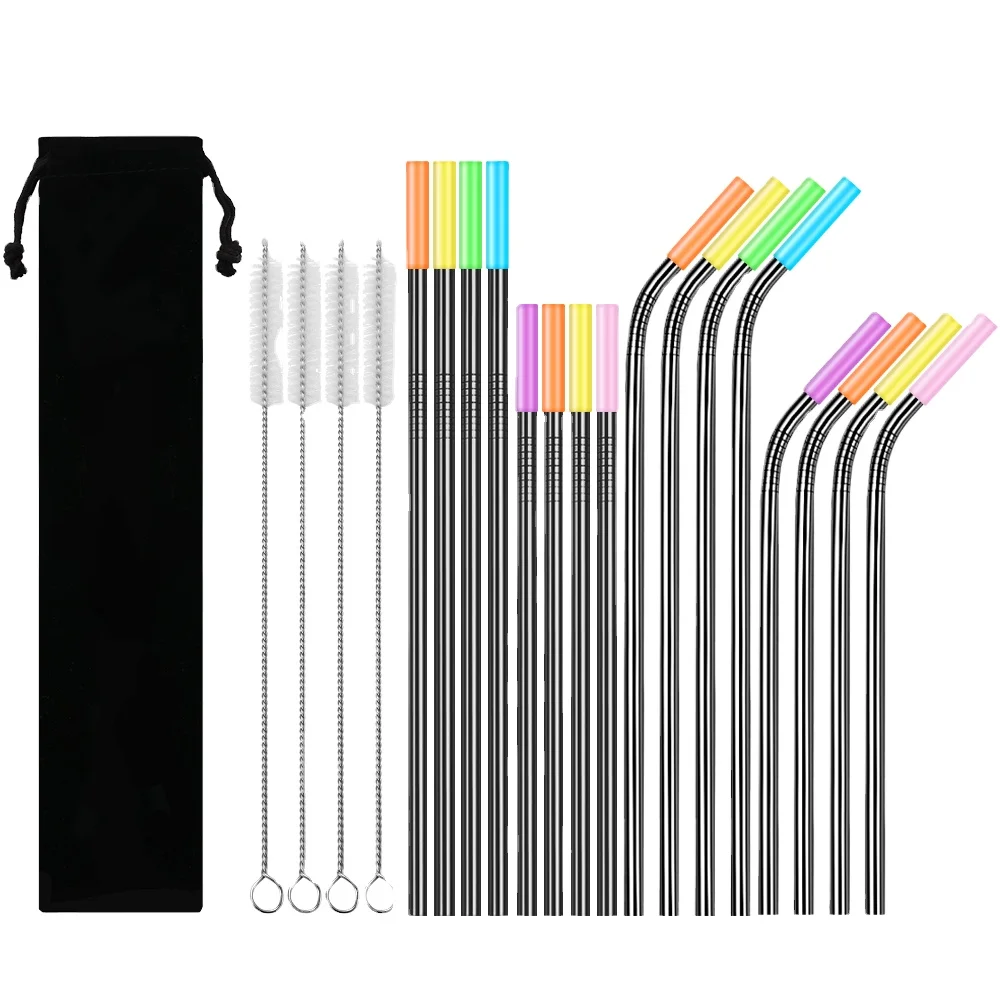 
Eco Friendly 6 mm Traveling Personalized Amazon 2020 304 Case Bag Pack Stainless Steel Straw 