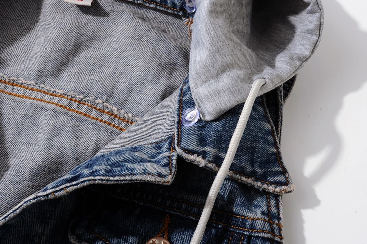 wholesale plus size custom slim short style cotton single buttons turn down collar hooded women sleeveless jacket denim vest