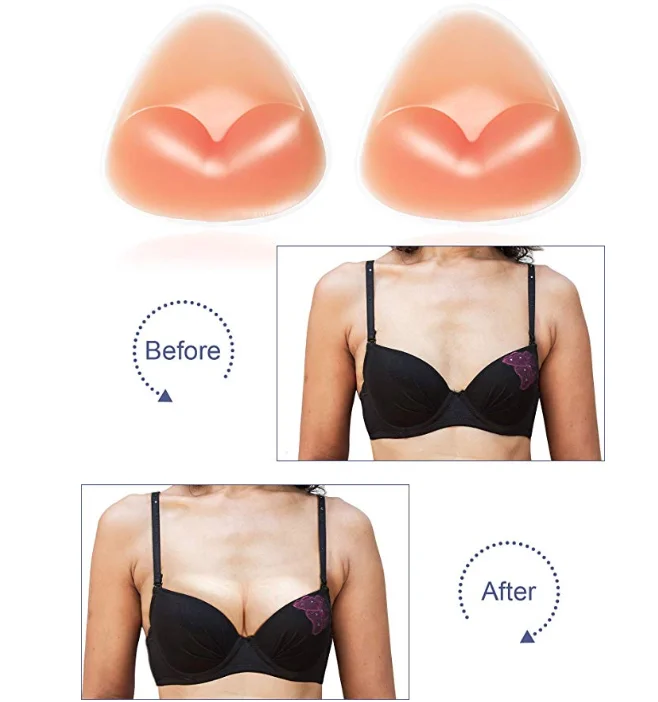 Wholesale High quality  Bra Enhancers Push-up Breast Pad Invisible Reusable Bikini Silicone Bra Inserts