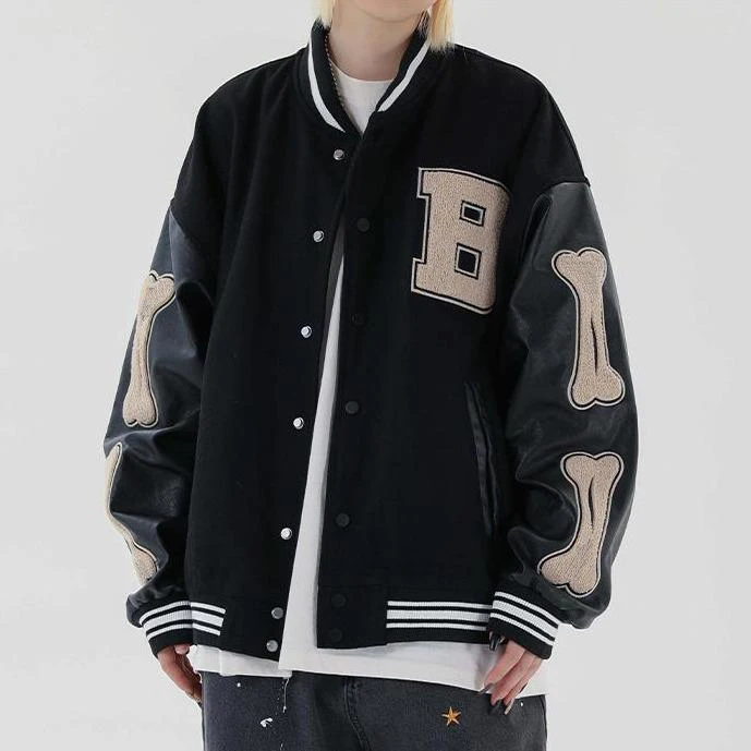 Куртка REL с атласной подкладкой и вышивкой Letterman на заказ, оптовая продажа, повседневные кожаные мужские куртки-бомберы в стиле пэчворк