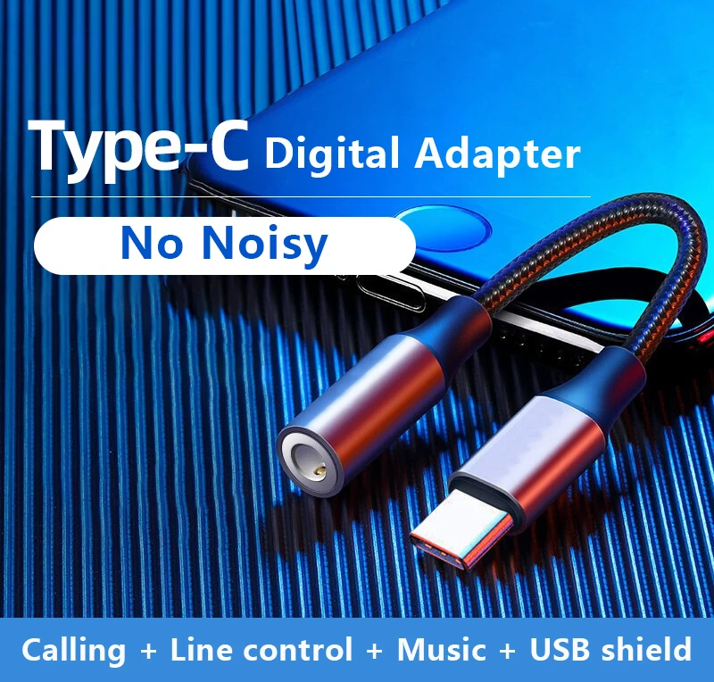 Hifi Audio Dac 3.5Mm Headphone Adapter Usb Type C To 3.5mm Headphone Jack Audio Adapter For Samsung Huawei Oneplus Meizu