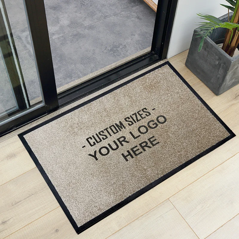 Customized anti slip outdoor rug Nylon Print Logo Door Mat Rubber Entry Star Hotel floor mats with logo Carpet area rug