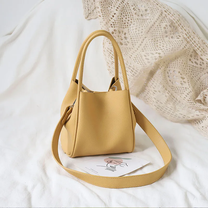 Hot sale New Fashion Soft PU Composite Bag 2pcs in 1 Shoulder Crossbody Bucket handbag Bag for women