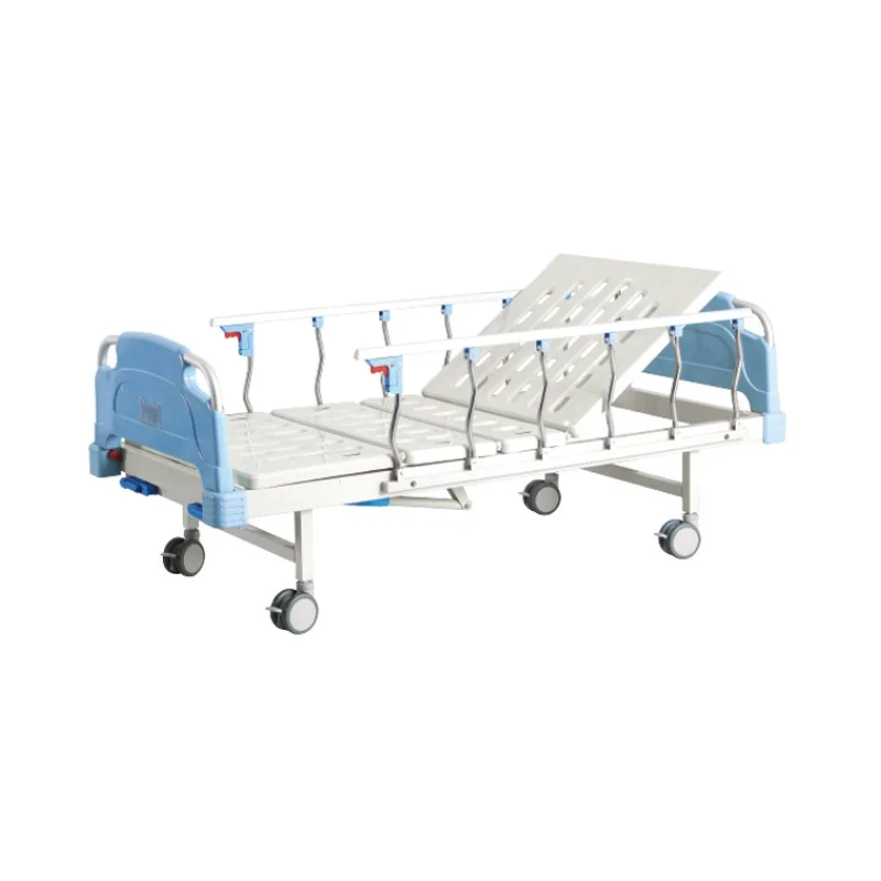 China supplied two cranks Back lifting Lifting legs Multifunctional manual medical icu hospital bed home care bed