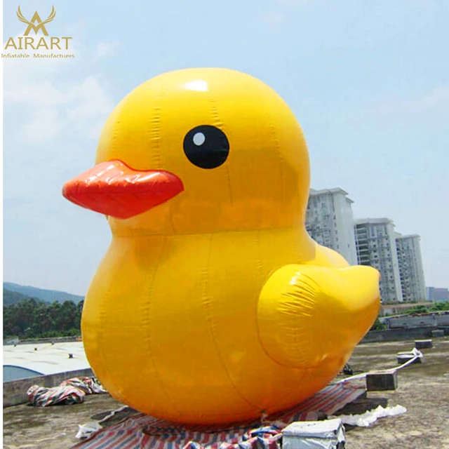 Giant custom rooftop inflatable yellow duck mascot for advertising