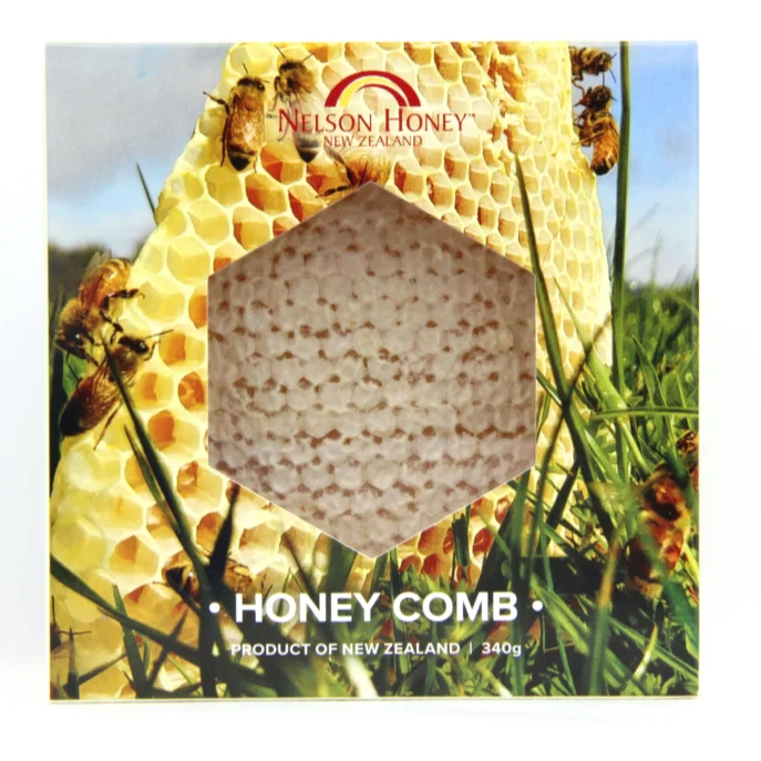 Nelson Honey Honeycomb Comes Straight From The Hive Hexagonal Cells Constructed Bees Contain Natural Raw Honey