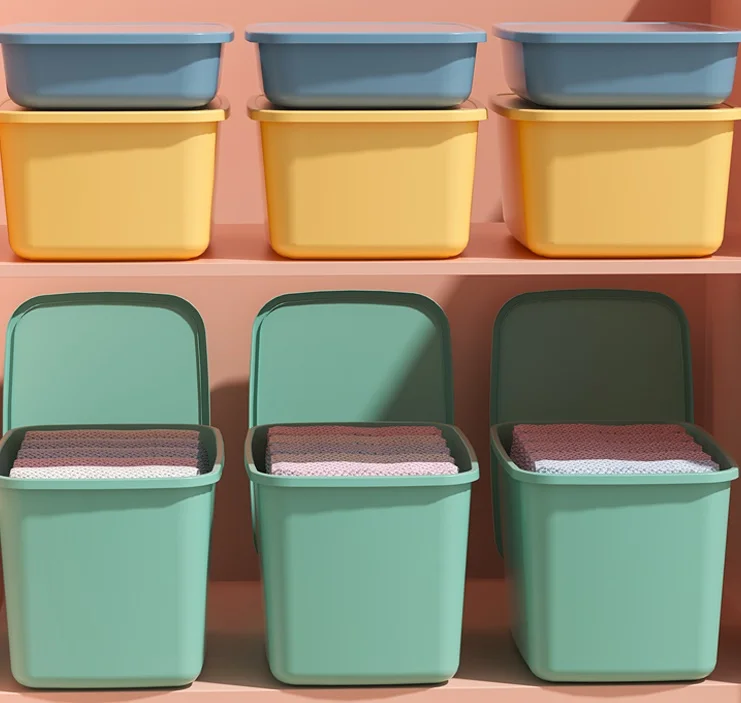 White Design Small Square Plastic Medicine Boxes Home Plastic Storage Box With Lid