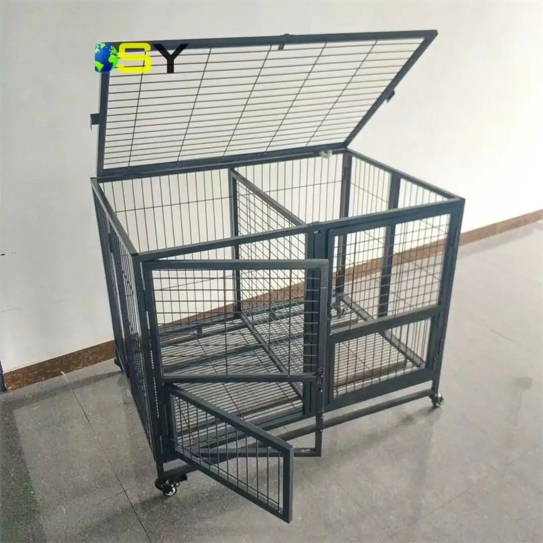 M size double door 95X65X78 cm Folding iron dog cage pet house