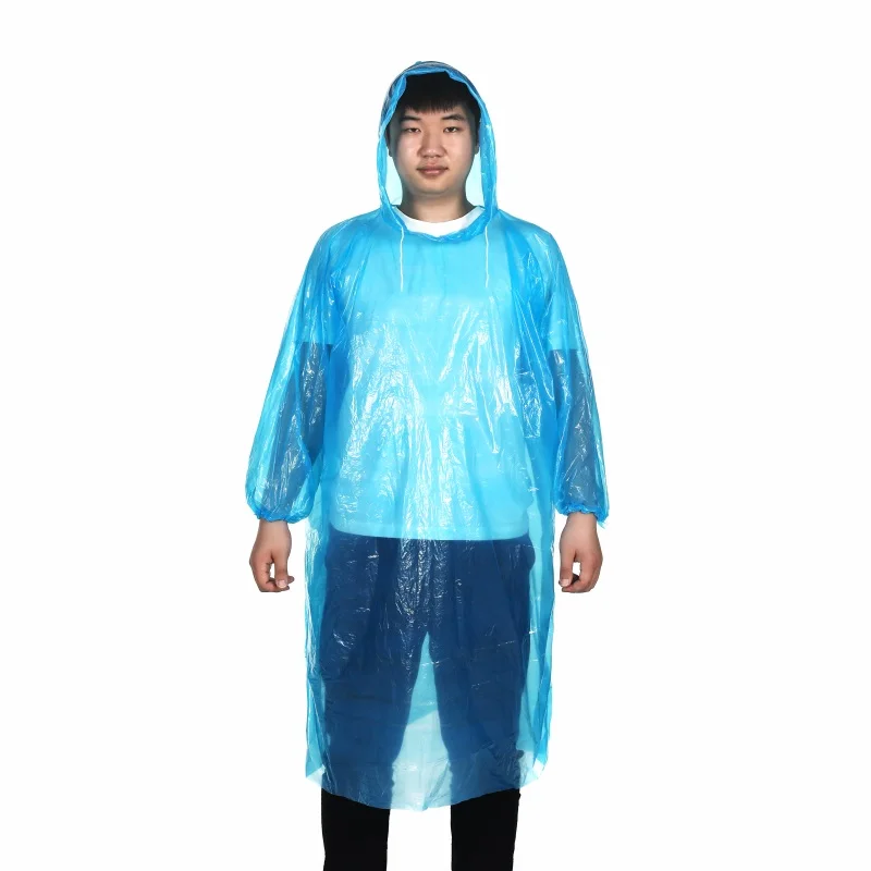 100% waterproof raincoat for men and women colorful waterproof raincoat PE with customization adult raincoat and poncho