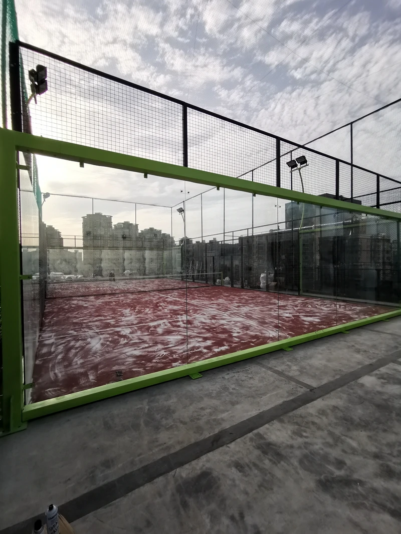 PADEL WORKER Outdoor Assembled Safety Foam Padel, Panoramic Padel Tennis Court