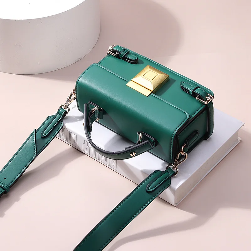 Genuine leather handbags for women luxury square handbag sling wholesales trendy shoulder cross custom small ladies hand bags