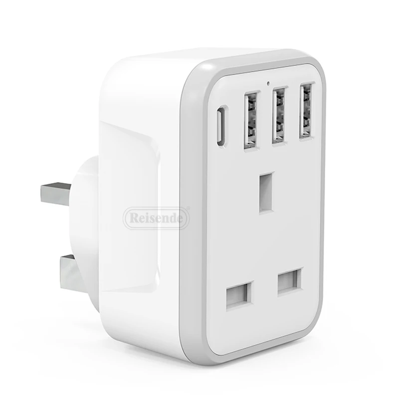Smart Usb C Plug UK To EU Travel Plug 220 -250 Volts Power Adapter Usb To Type c Uk Plug