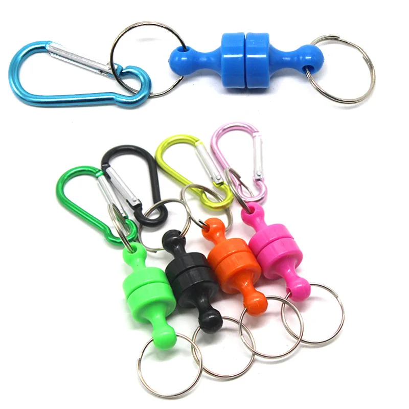 C Factory Wholesale 5 Colors Fishing Keychain Snap Clip Lock Buckle Magnetic Hook
