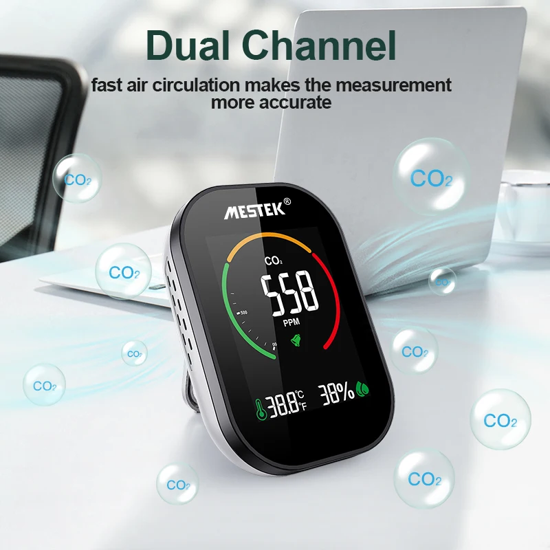 Mini Handheld Portable Air Quality Monitor Gas Analyzers Indoor Temperature Humidity CO2 Monitor Gas CO2 Meter