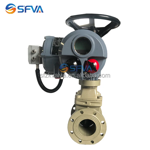 BS5163 PN16 non rising stem ductile iron resilient seat electric actuator drive gate valve