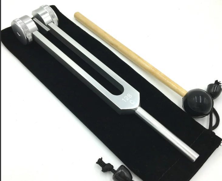 Set of 7 Aluminum Alloy ENT Chakra Tuning Forks New Sound Healing 128HZ 256HZ 512HZ 1024HZ 2048HZ Manual Power Source