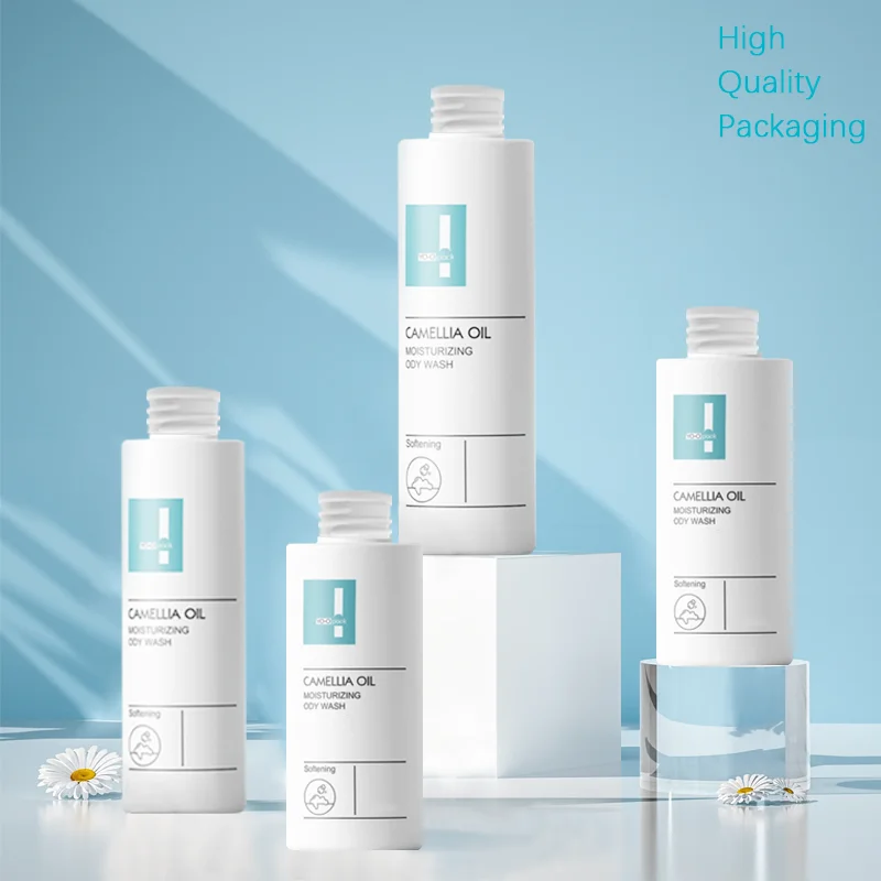 Empty 500 1000 Ml Recycled Plastic Container Rpet Cosmetic Packaging Shower Gel Shampoo And Conditioner Bottles