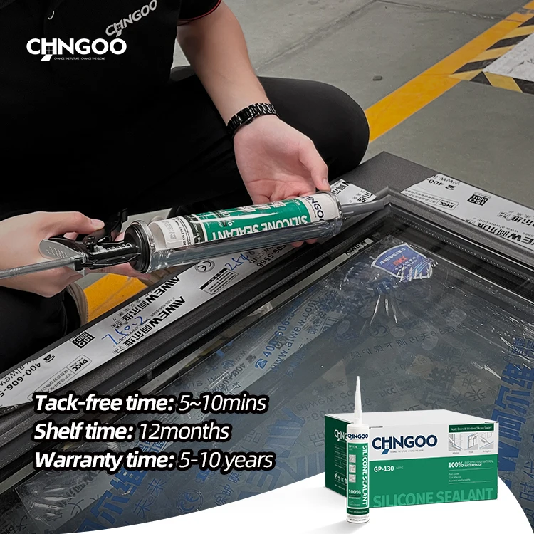 CHNGOO Hot Sale Acetoxy Cure White Color Sanitary Grade  Silicone Sealant Silicon for windows doors glass