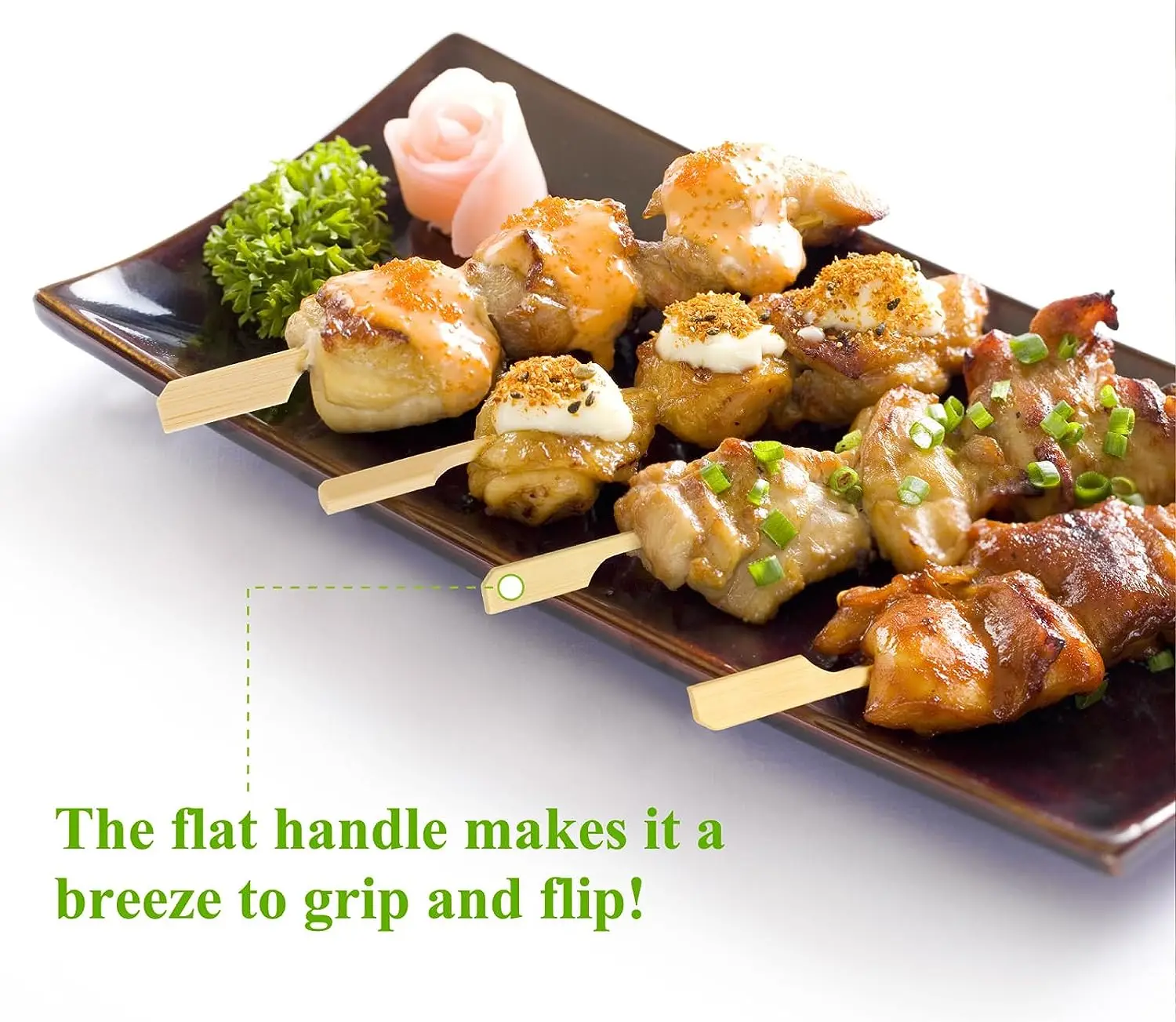 Bamboo Wooden Paddle Skewers For Appetizers, Bamboo Cocktail Picks  For Party Sandwich Fruit Charcuterie