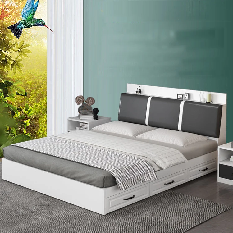 180x200 with drawers double cheap multipurpose storage single board bed for sale