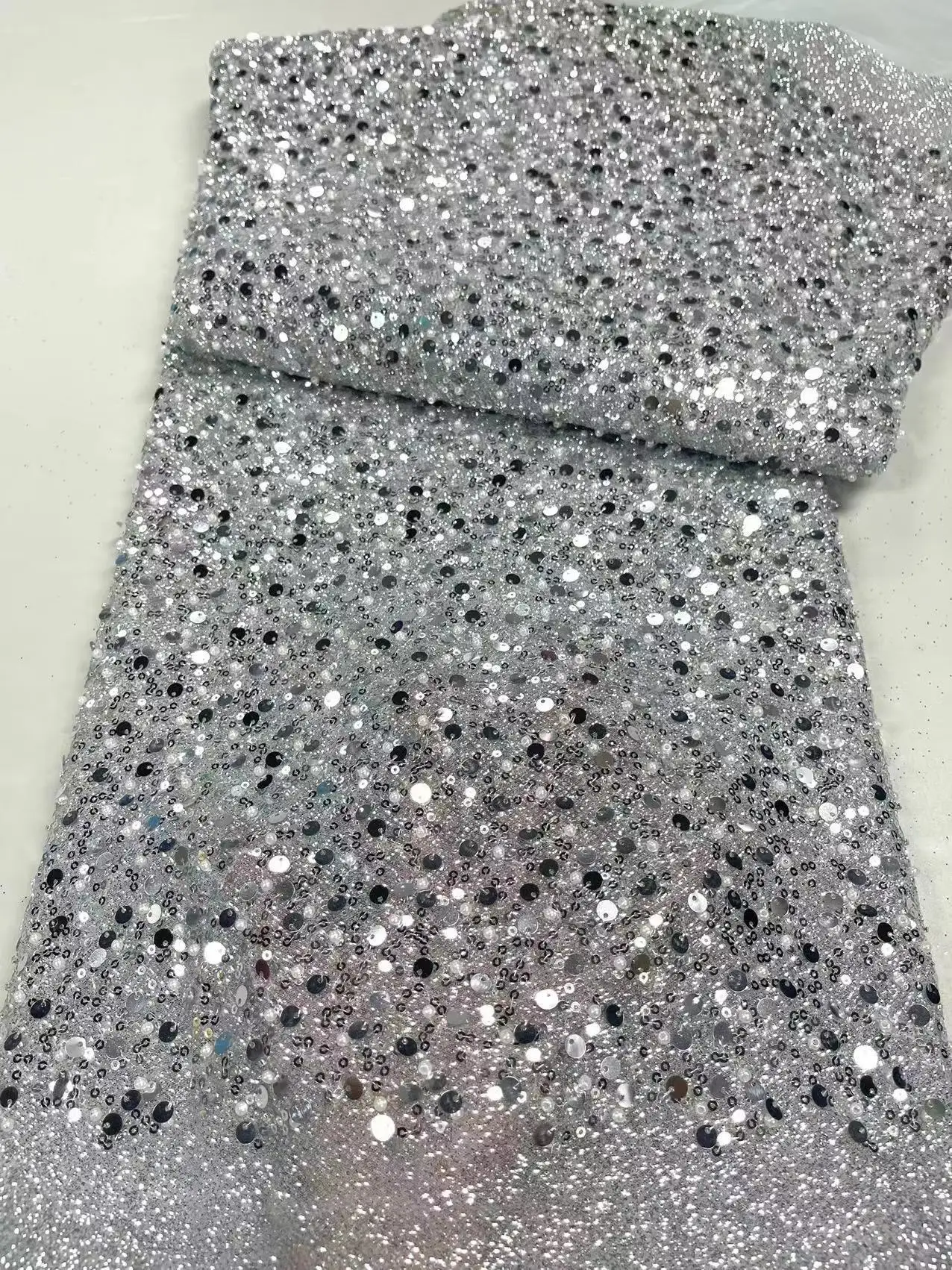 Colorful heavy Handmade embroidery beaded bridal lace fabric beaded lace fabric for wedding evening dress