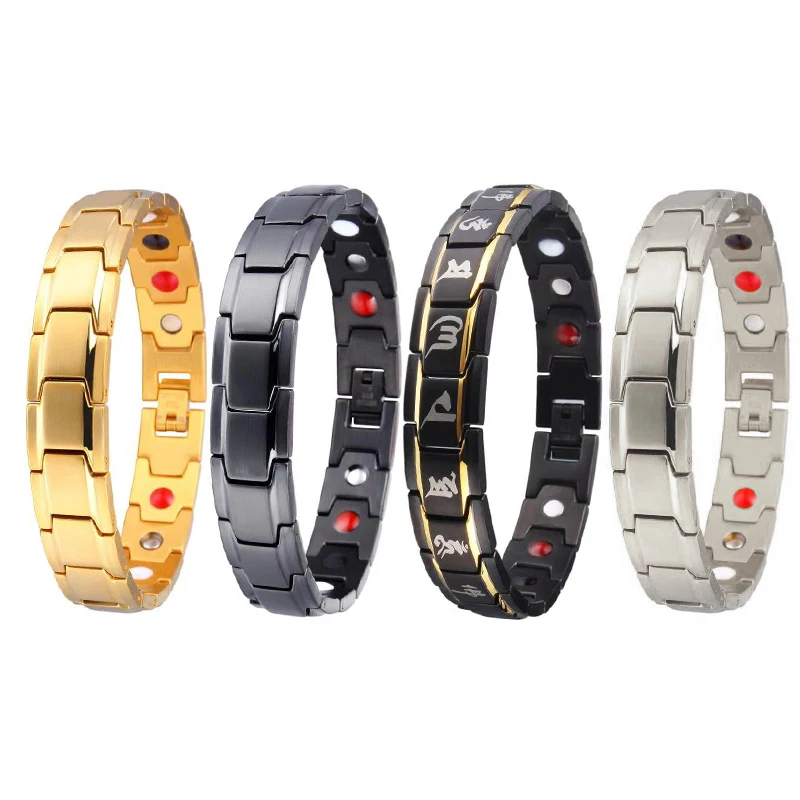 Germanium Negative Ion Energy Stainless Steel Chain Health Bangles Magnetic Bracelet