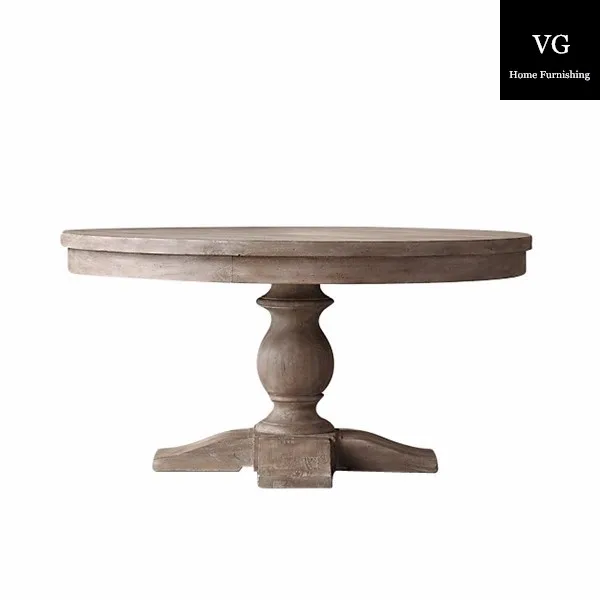 Sturdy Table Foot Hotel Retro Luxury, Oak Solid Wood Custom Size Restaurant, Large Round Table
