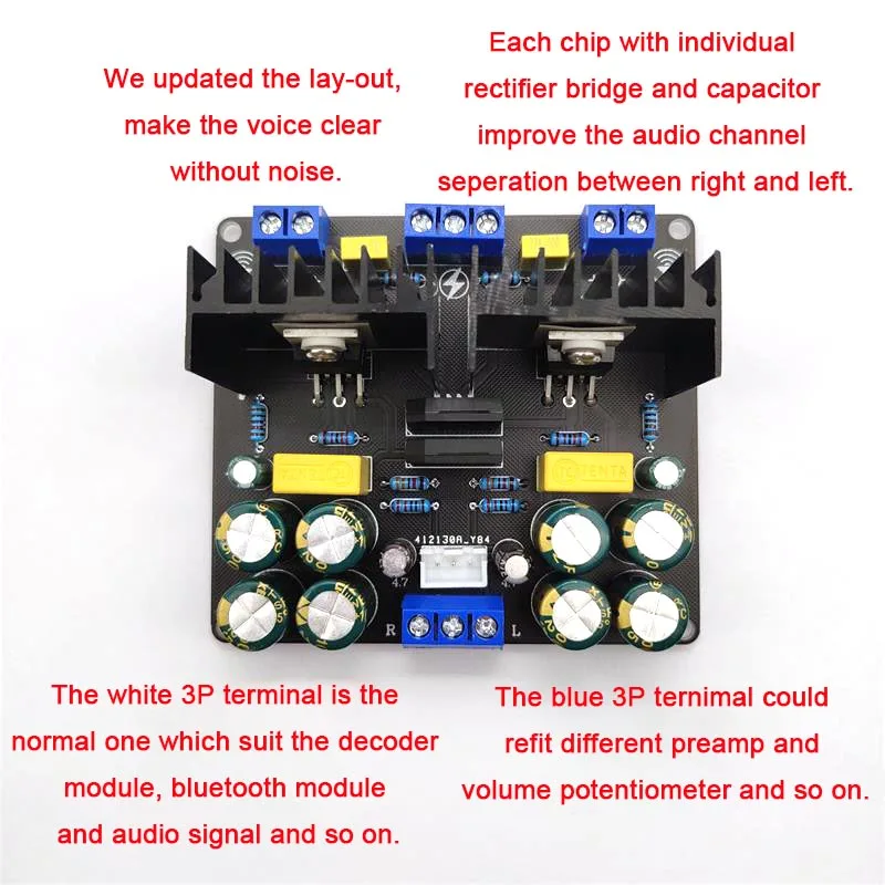 Hot sell three-channel Speaker Audio Amplifier Board LM1875 super bass 2.1 subwoofer amplifier board