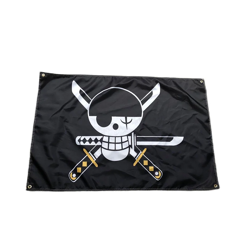 Customer Design, Thermal Transfer Print 100% Poly Luffy Banner Anime Flag