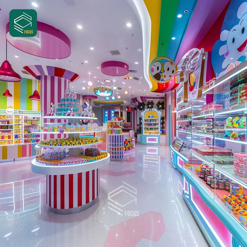 Wooden Candy Display Tables High End Nuts Shop Design Factory Made Snack Display Rack Furniture