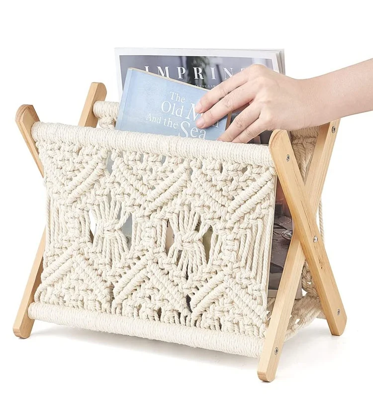 Living Room Wholesale Desktop Rustic Magazine Rack Holder for Books Newspapers