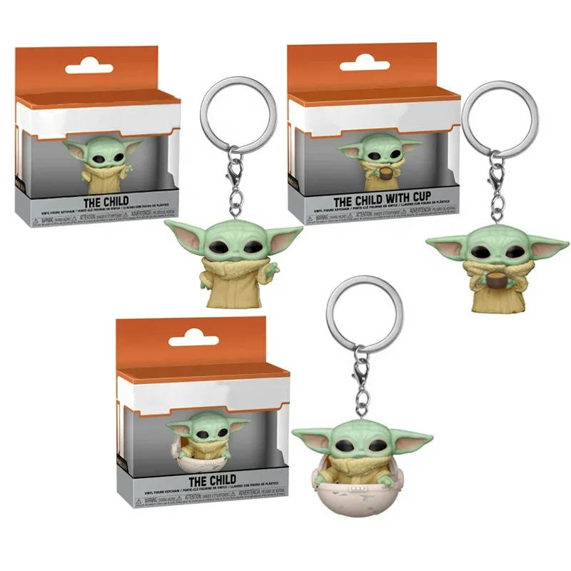 
Verified keychain manufacturer wholesale pvc material cute pendant baby yoda keychain 