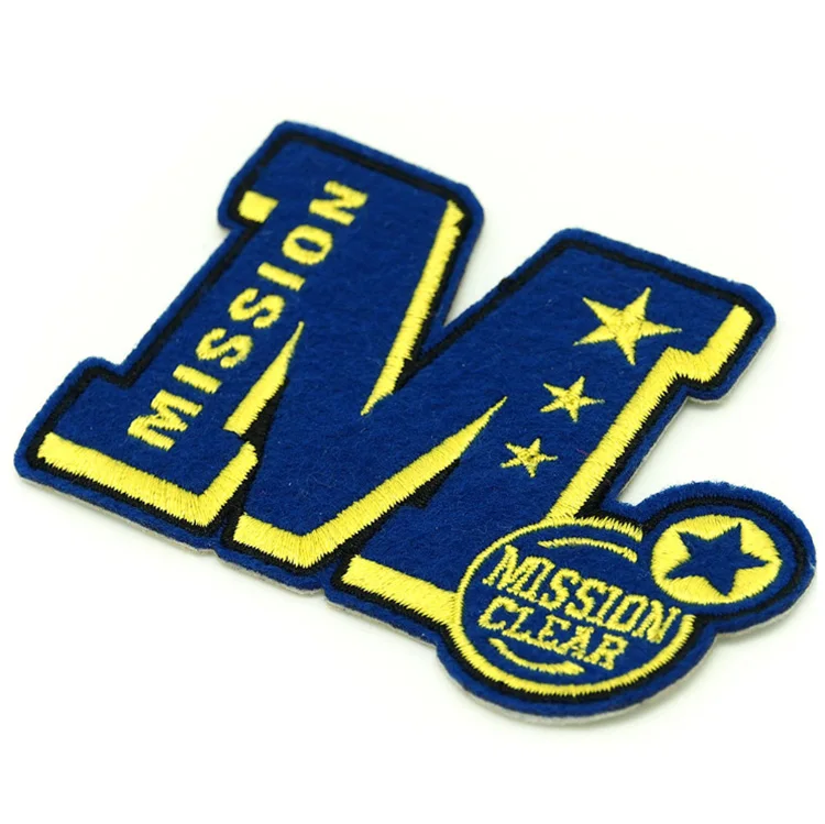 custom high quality computer letters embroidery patches for clothing