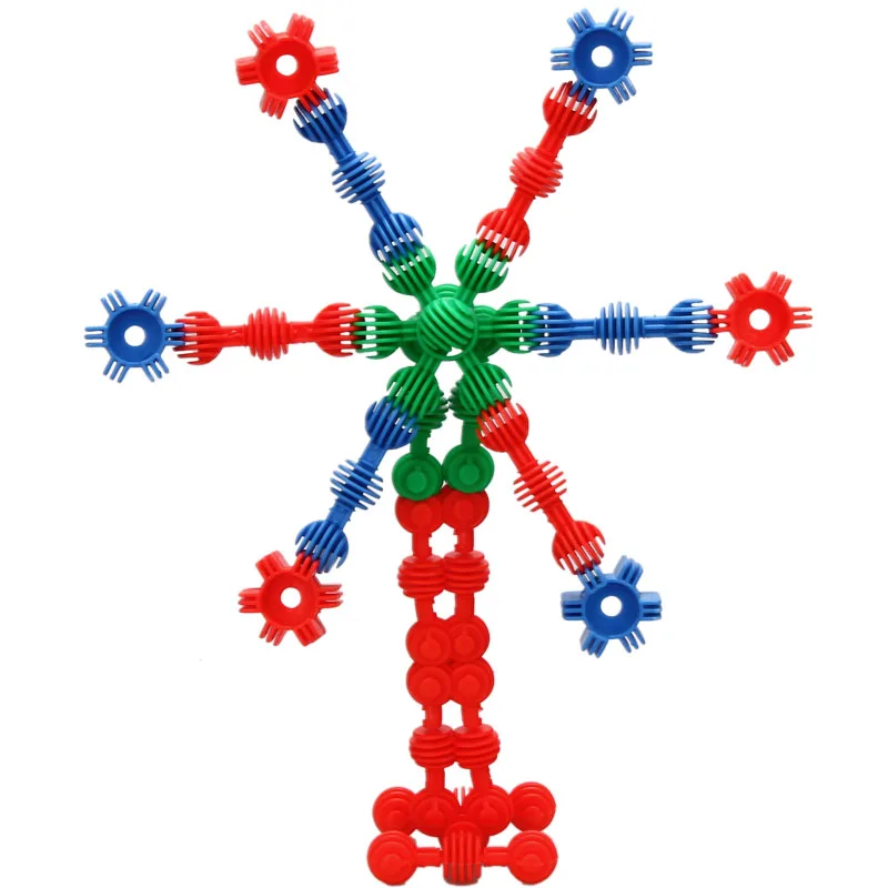 Popular Easy Construction Blocks Kids Plastic Small Children Snowflake Building Blocks Toy for Sales