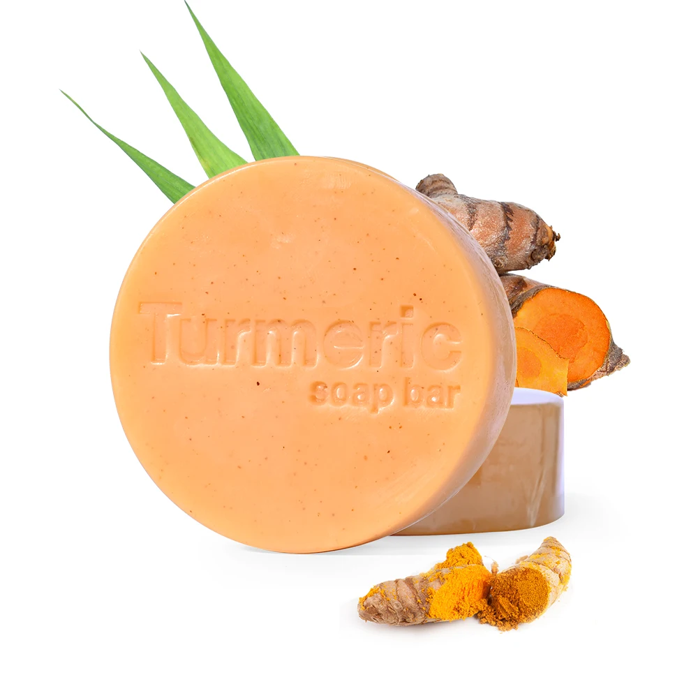 Custom Logo Turmeric Soap Base For Body Face Skin Cleansing Lightening Bath Soap Savon Sabun Handmade Whipped Tumeric Soap Bar
