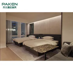 Modern 5 Star Hilton Complete Wooden King Size Bed Guest Room Furniture Hotel Bedroom Sets