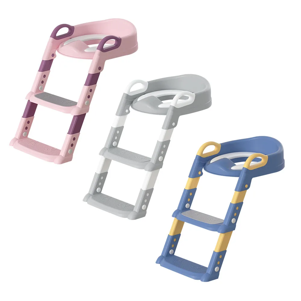 Kids plastic foldable portable toilet step stool potty chair trainer baby potty training seat with ladder