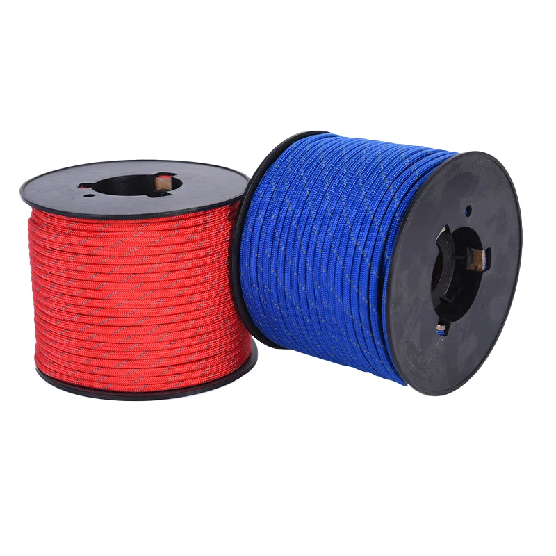 Outdoor Survival Paracord 2Mm 3Mm 4Mm Parachute Cord 100% Nylon 550 Pounds Rope 50ft 100ft Paracord spool