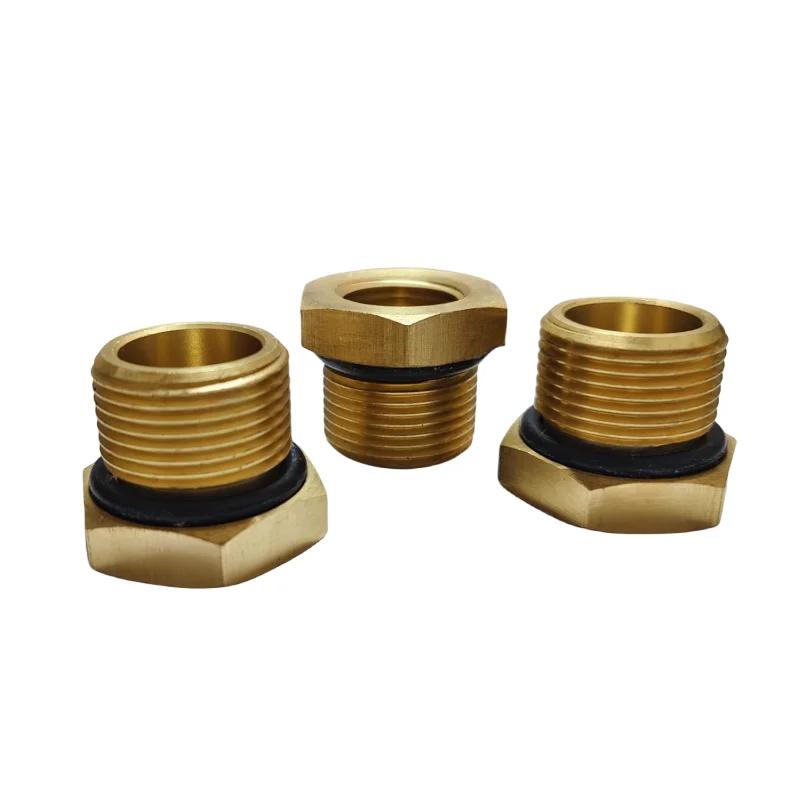 Hardware fittings brass parts male connector npt threaded with black O Ring for truck and bus