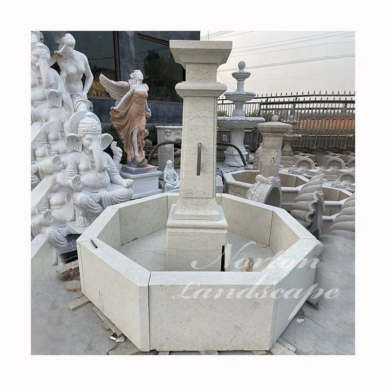 Antique French Style Marble Natural Stone Granite Water Fountain For Gardens