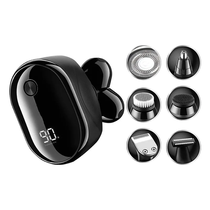  Rechargeable 6 in 1 Head Shavers for Bald Men Electric Rotary Razor Beard Trimmer Grooming Kit Cordless Wet Dry