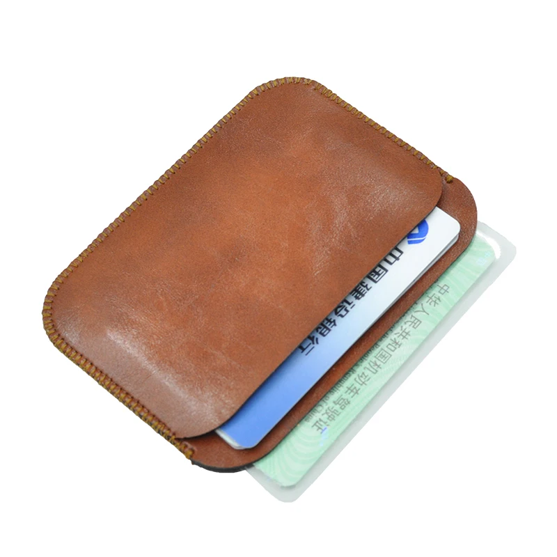 Slim Minimalist  PU Leather Card Holder Case Bus Card Subway Card Custom logo